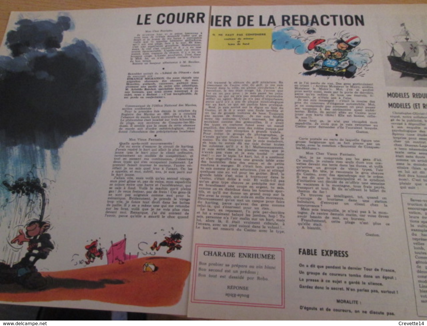 CLI518 : Pour Fans De GASTON LAGAFFE : Double Page RUBRIQUE Avec Dessins Non Repris Dans Des Albums - Gaston