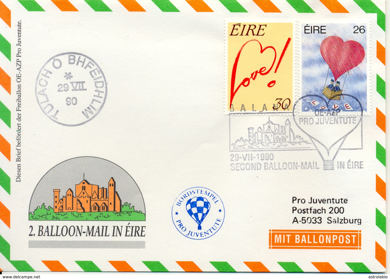 Ballonpost 1990 Lettre Illustre Par Ballon De Balana - Airmail