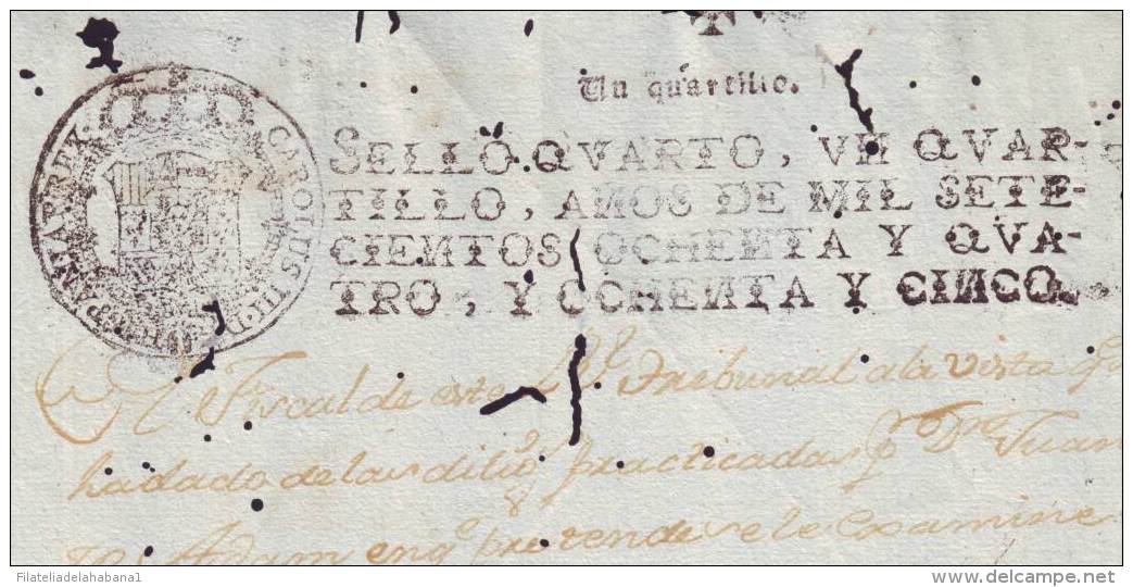 1784-PS-10 BX6601 CUBA SPAIN PUERTO RICO SEALLED PAPER 1784-5 4TO ESPAÑA PAPEL SELLADO - Postage Due