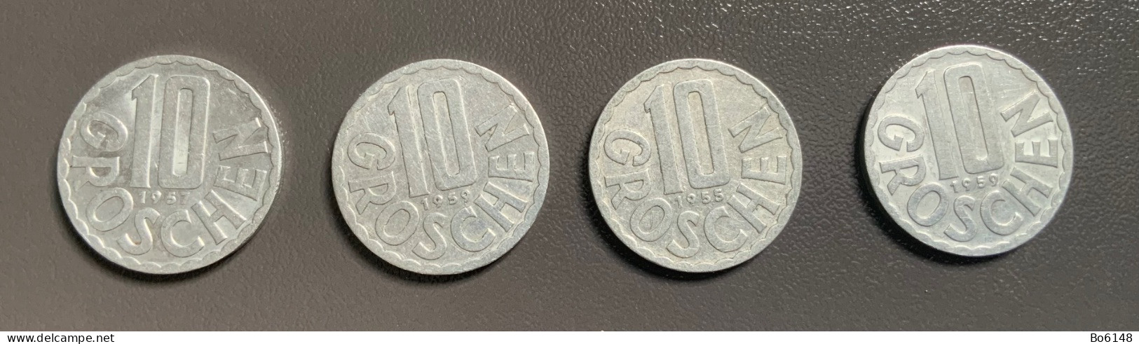 AUSTRIA - OSTERREICH  - 4 Monete 10 GROSCHEN Anno 1955 , 1957 E 1959  - Ottime - Austria