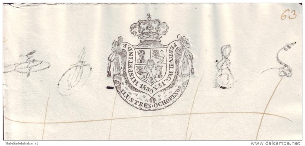 1830-PS-50 BX20 SPAIN ESPAÑA REVENUE PAPER 1830-31 ILUSTRES CUBANO - Postage Due