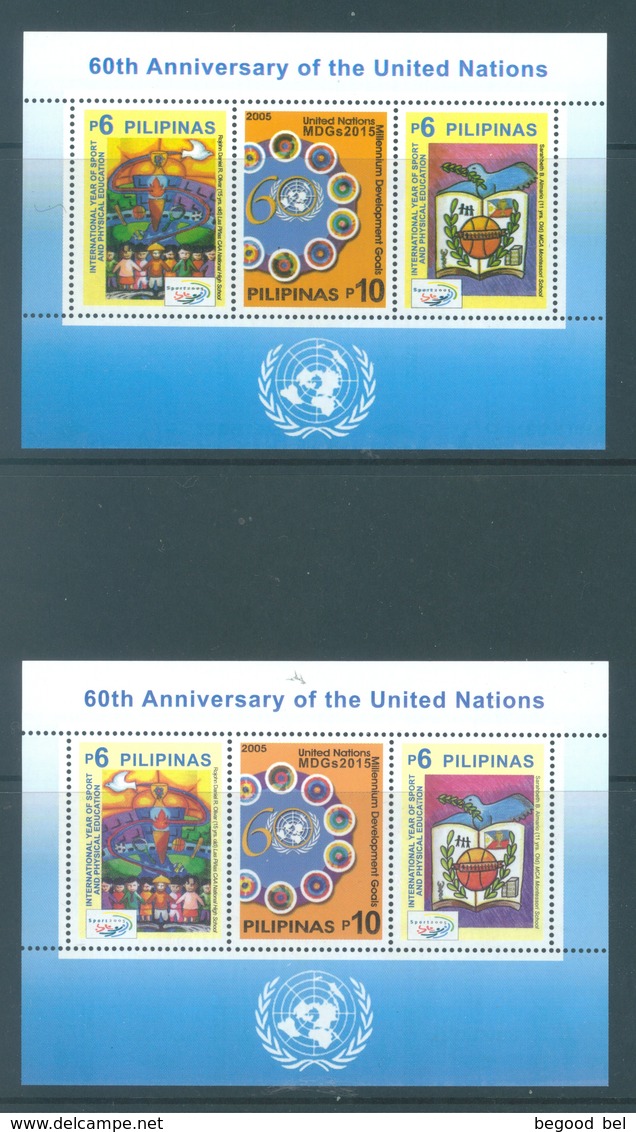 PILIPINAS - 2005 - MNH/** - ONU - Yv BLOC 225-226  - Lot 17191 - Philippines