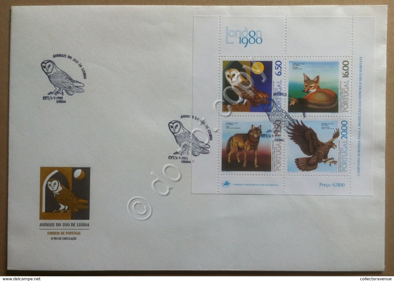 FDC Portogallo 1980 - Foglietto Animali Dello Zoo Di Lisbona - Non Classificati