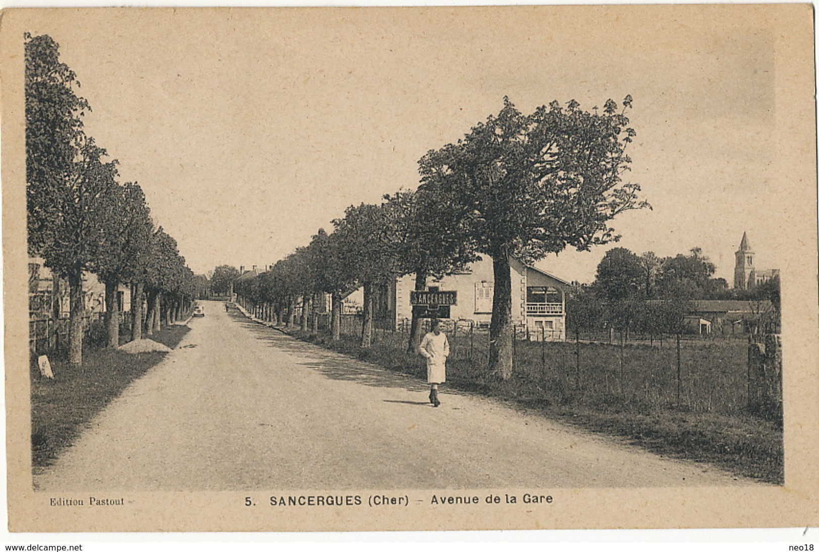 Sancergues Avenue De La Gare Edit Pastout  Hotel Cheval Blanc Timbre Ceres Et Mariane Gandon - Sancergues