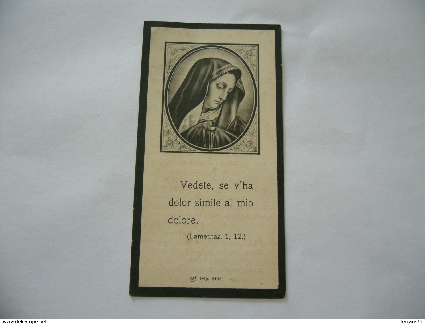 WW1 LUTTINO DEATH CARD  MOSè LURAGHI 1918 - Religione & Esoterismo