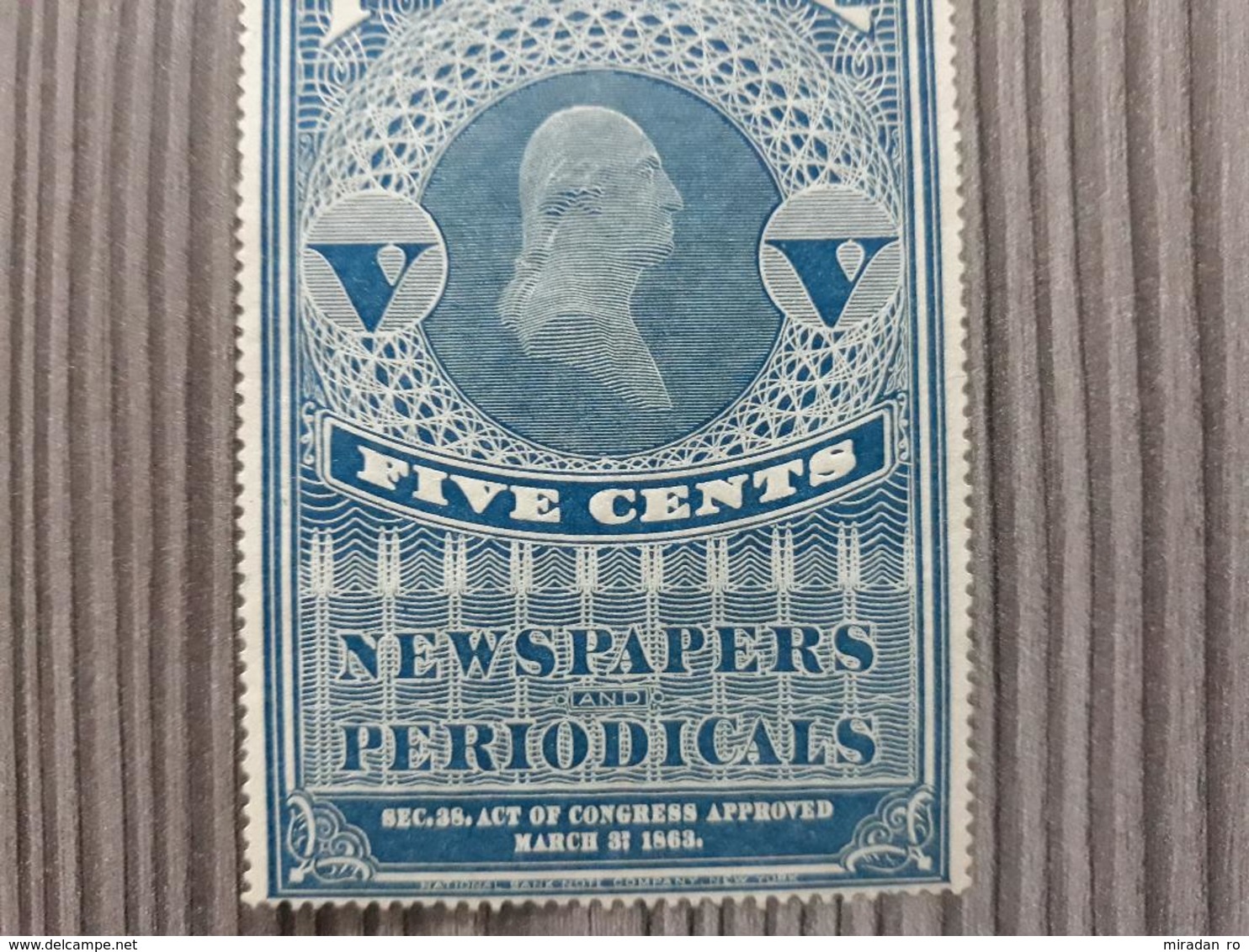 NR 2 - US USA RARE NEWSPAPERS PERIODICALS 5 CENTS STAMPS 1800 S - Unused Stamps