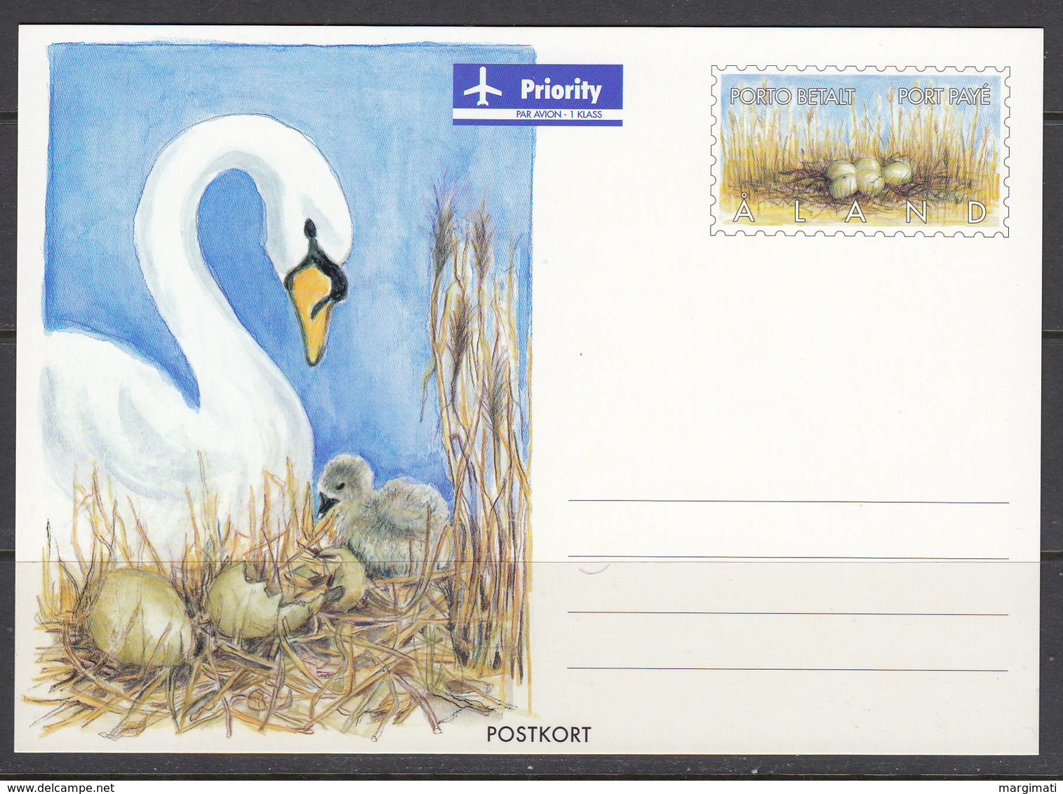 Aland Postal Card. Swan. - Oiseaux