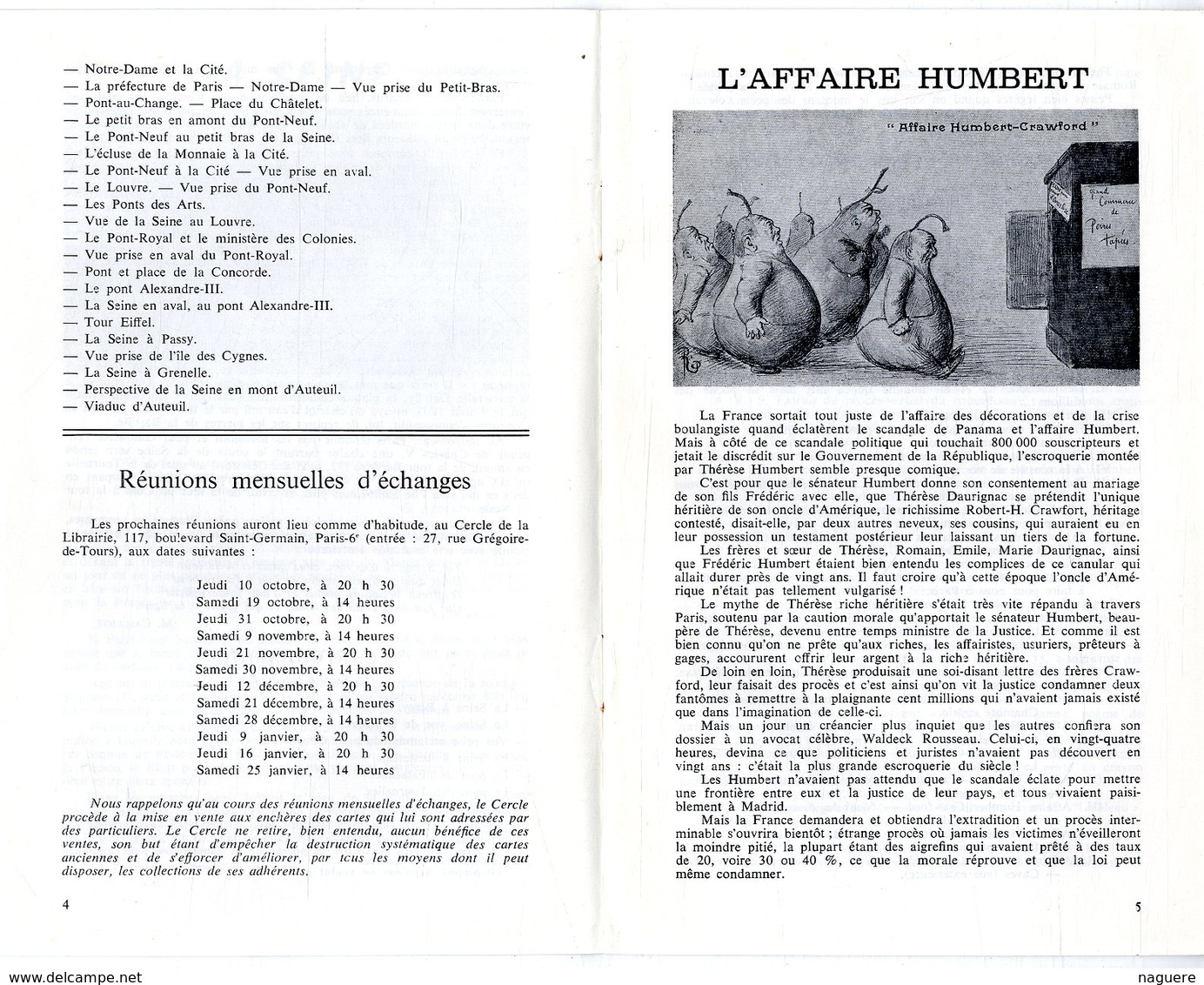 LE CARTOPHILE   SEPT 1974  N° 34  -  24 PAGES  LA SEINE  L AFFAIRE HUMBERT METIERS DE LA RUE  ANTI MILITARISTE  Etc .. - Français
