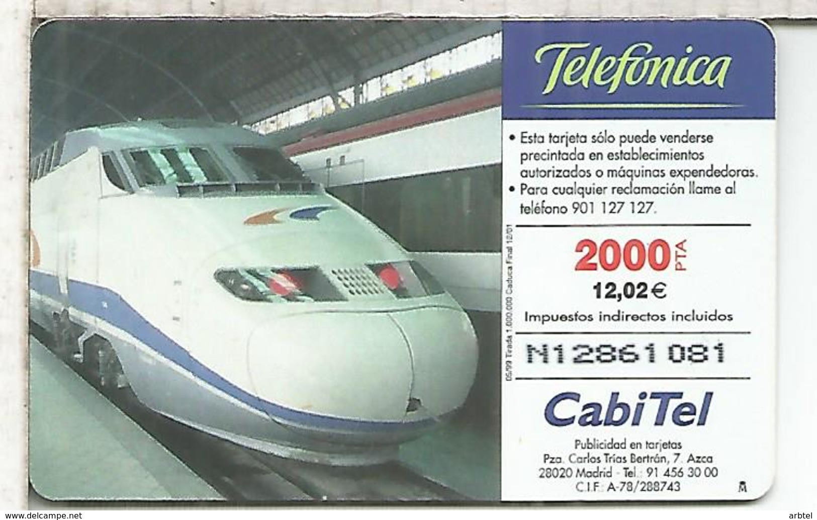 TELEFONICA FERROCARRIL RAILWAY AVE 2000+ 100 PTS - Treni