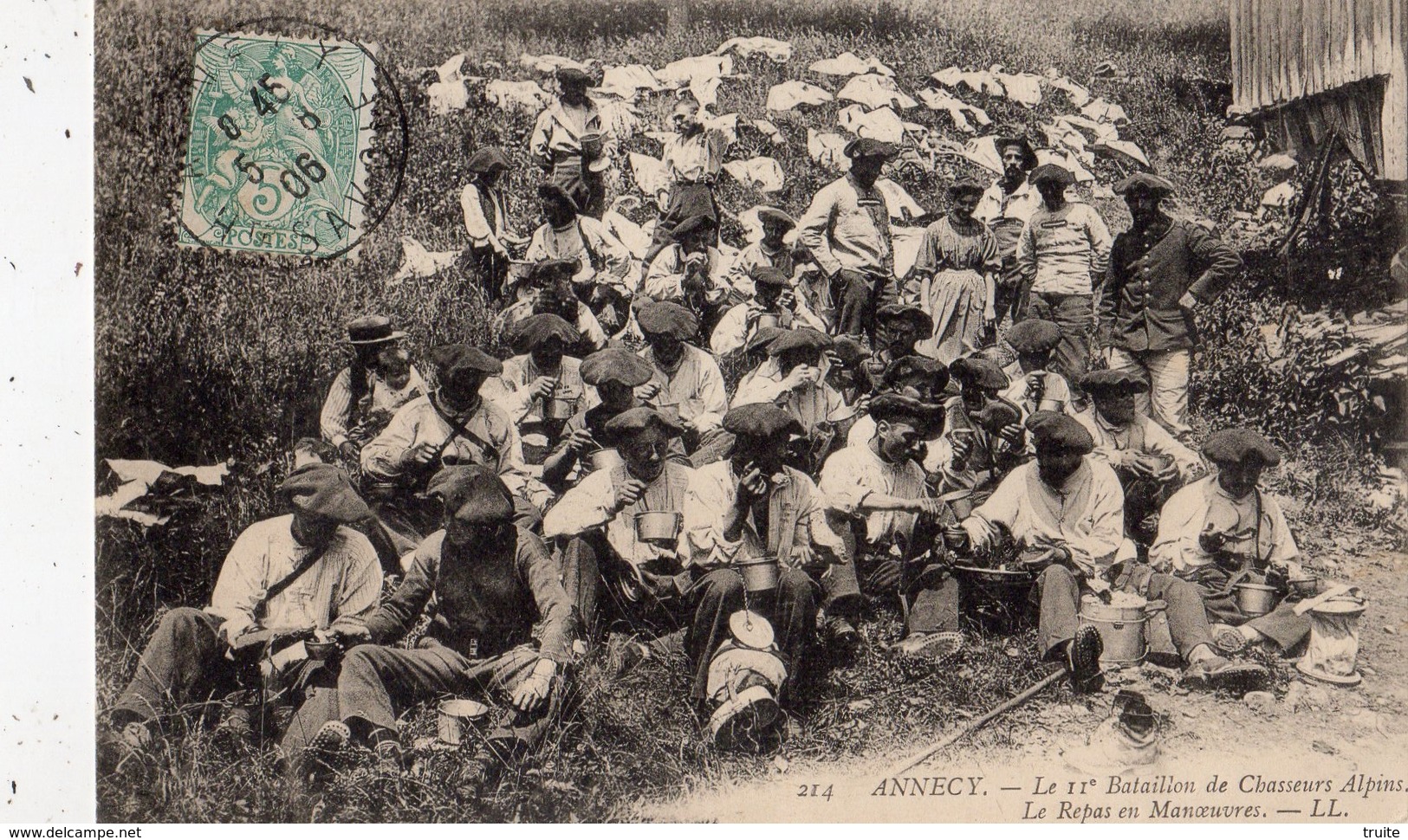 ANNECY LE 11 E BATAILLON DE CHASSEURS ALPINS LE REPAS EN MANOEUVRES - Annecy