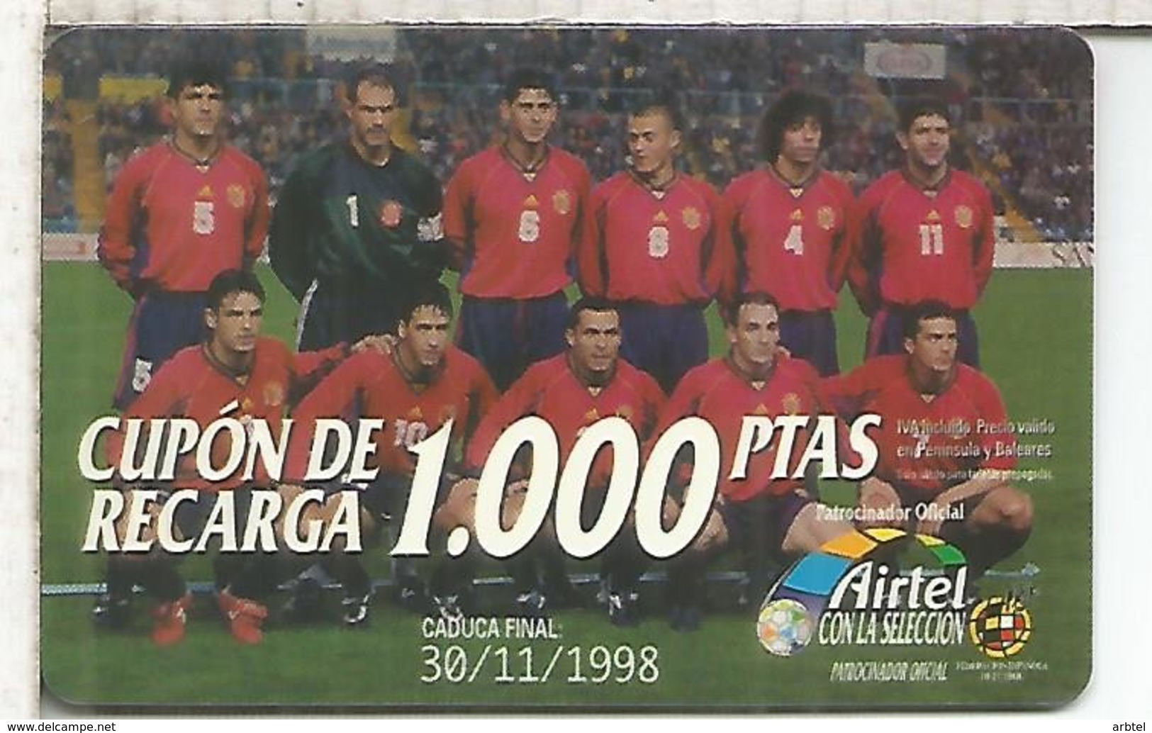 AIRTEL SELECCION ESPAÑOLA FUTBOL FOOTBALL - Deportes