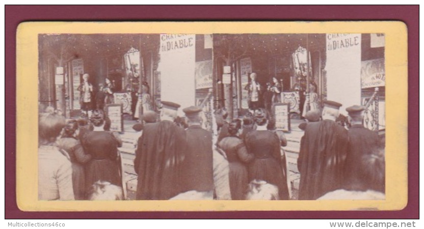 200618 PHOTO STEREO - 1902 PARIS Fête De Trône - Fête Foraine Attraction - Château Du Diable - Stereoscopic