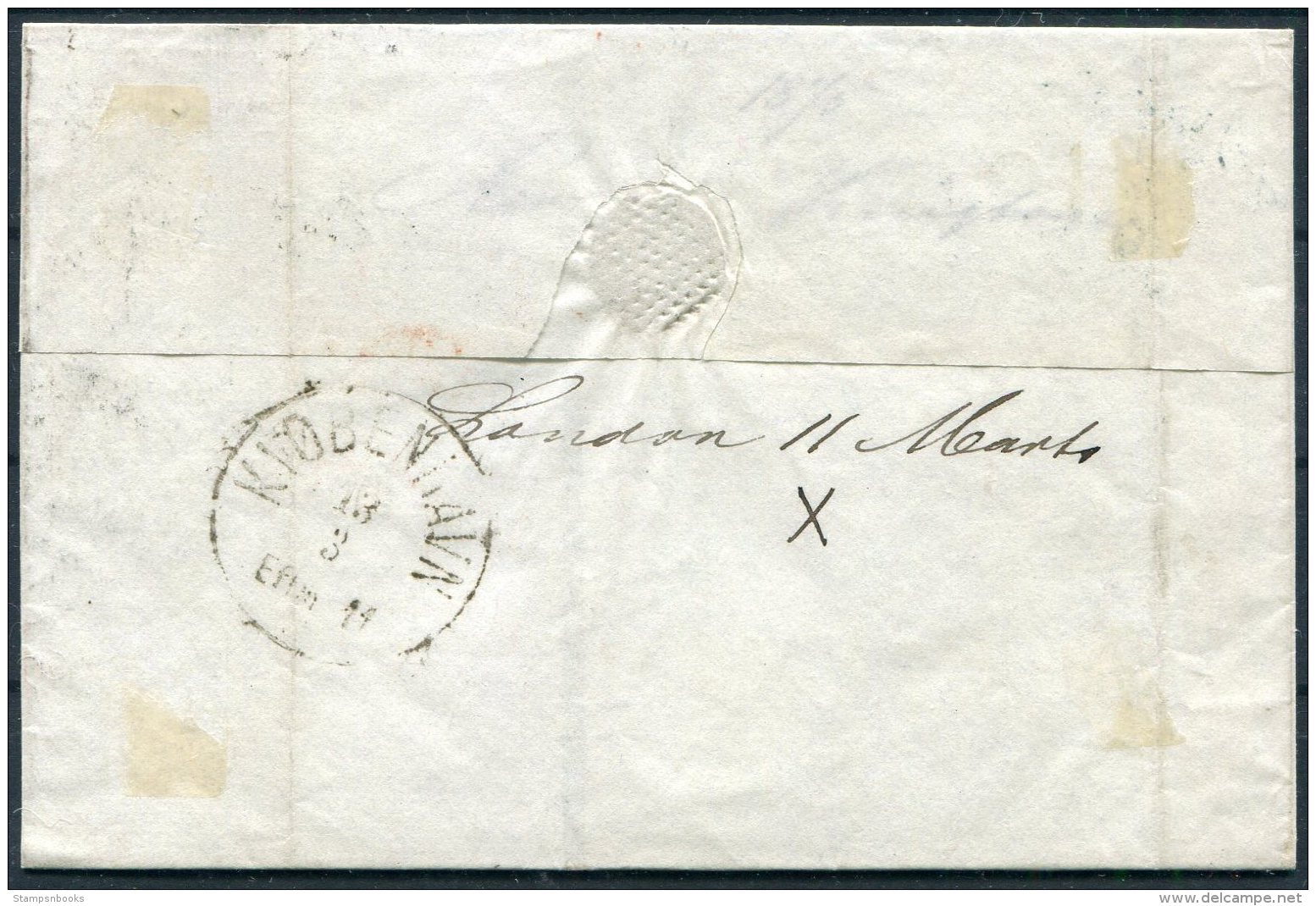 1875 GB QV 3d RRose (plate 16) Entire Rew Kingston &amp; Co. London 78 Duplex - Copenhagen Denmark - Storia Postale