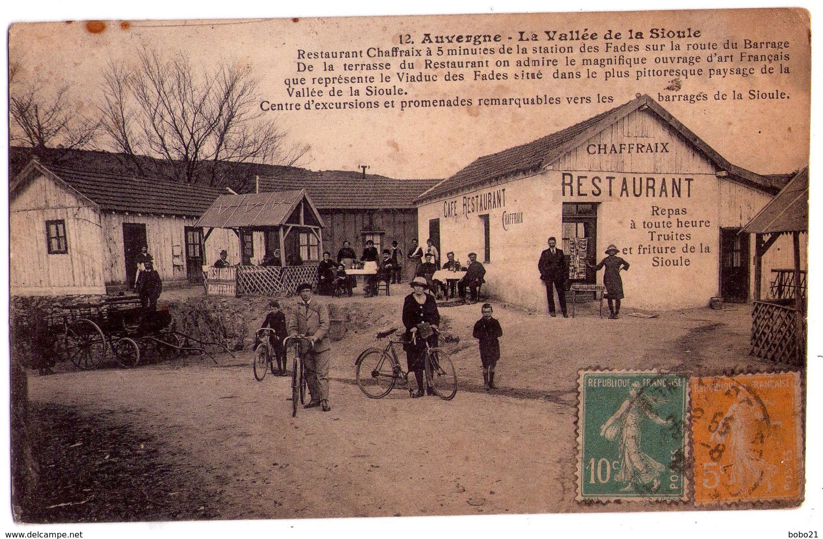 1847 - St-Gervais D'Auvergne - ( 63 )  La Vallée De La Sioule - Restaurant Chaffraix  - N°12 - Saint Gervais D'Auvergne