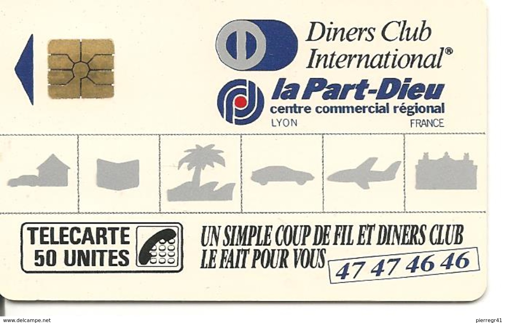 CARTE-PRIVEE-50U-D145-11/89-SO2-DINERS CLUB-UTILISE-TBE- - Privées