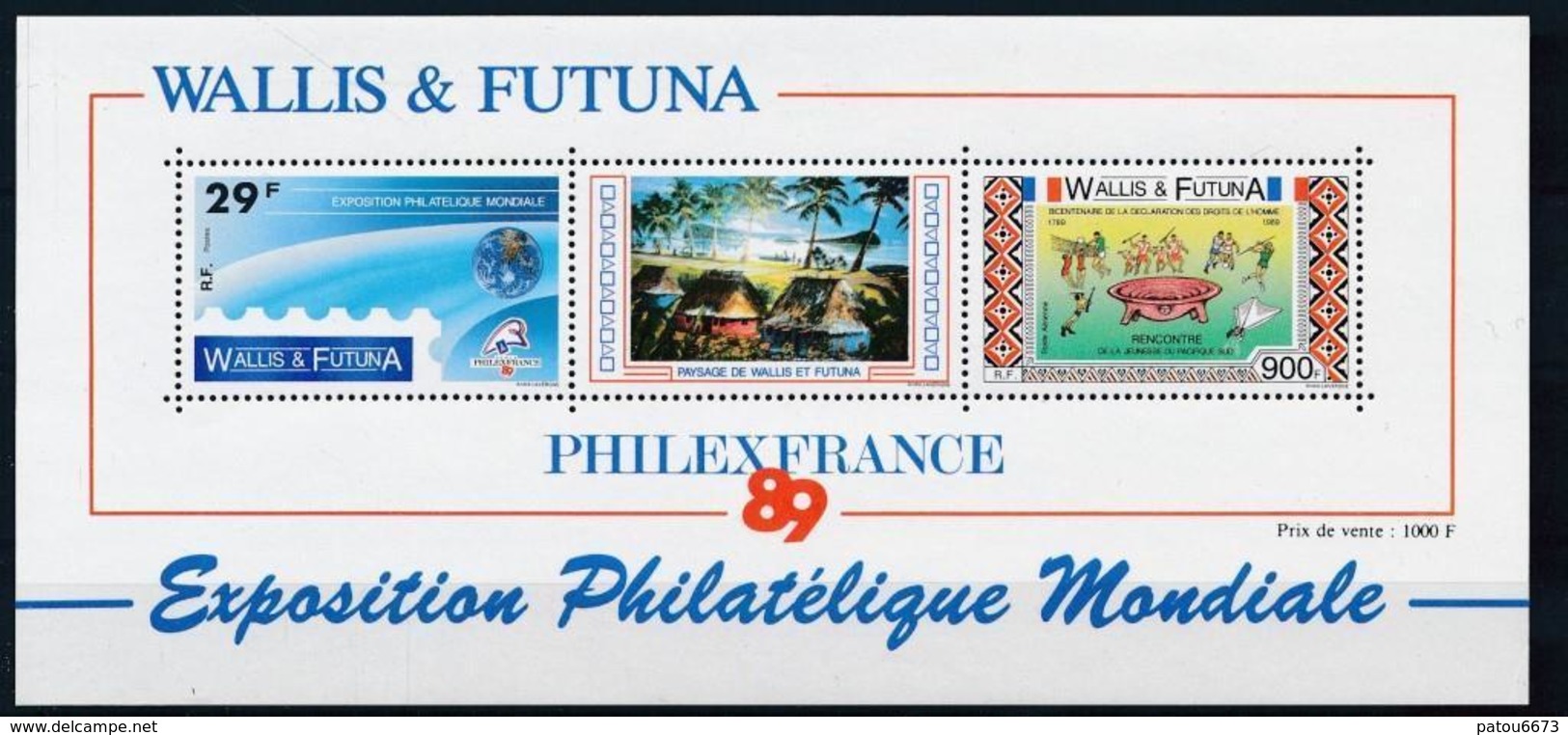 Wallis Et Futuna 1989 Bicentenary Of The French Revolution PhilexFrance( Yv BF04 ; Scott # 384a ) MNH** Luxe - Blocs-feuillets