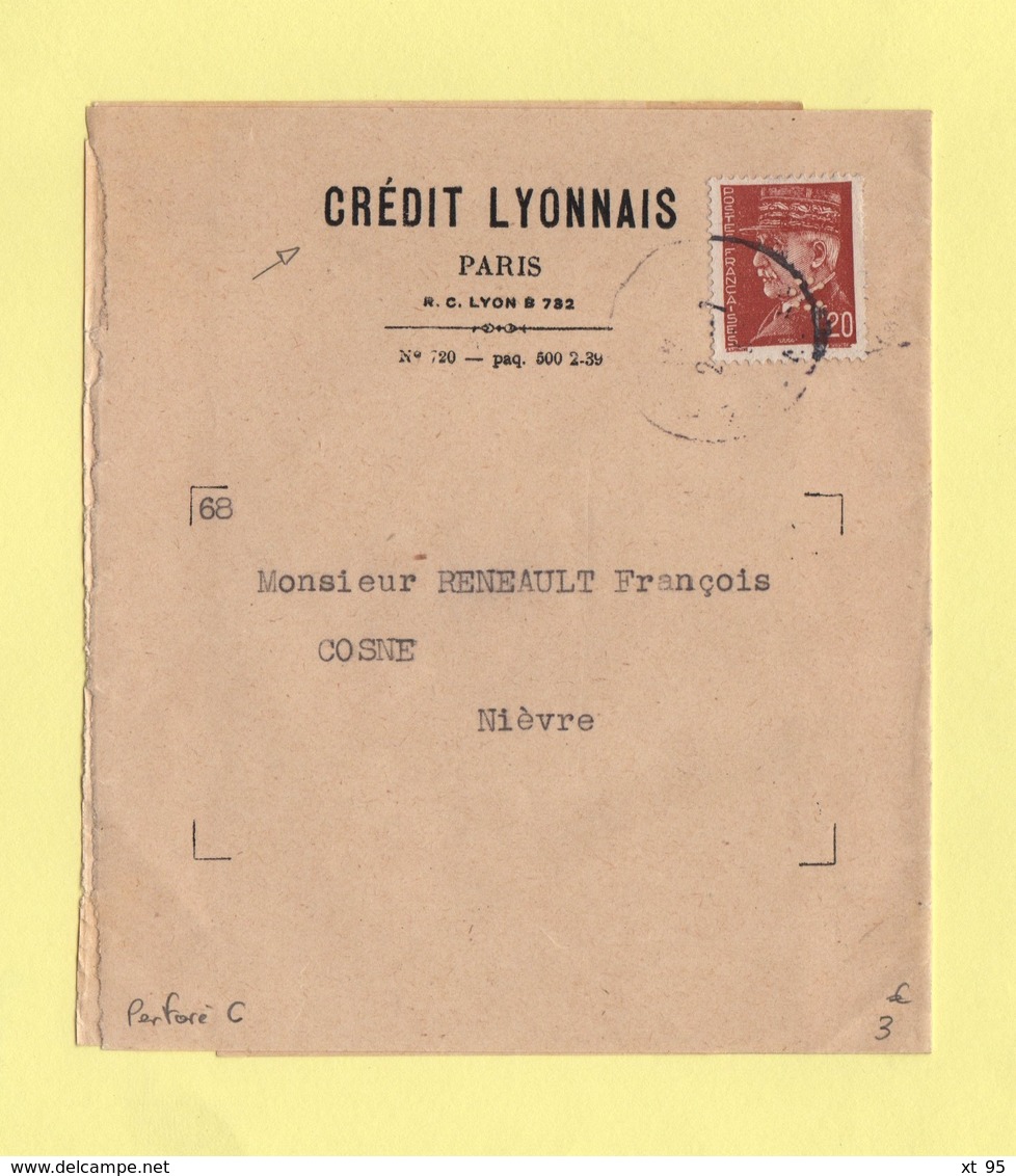 Perfore C - Credit Lyonnais - Sur Bande A En Tete De La Banque - Autres & Non Classés