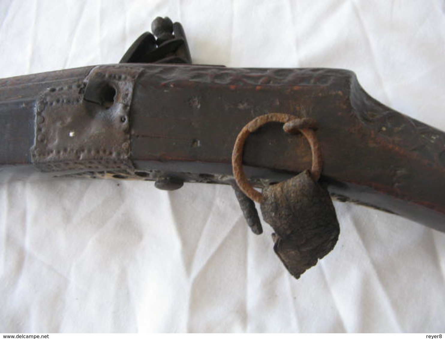 ancien Fusil Marocain MOUKALAH Silex XVIII/XIX , 164 cm !!!