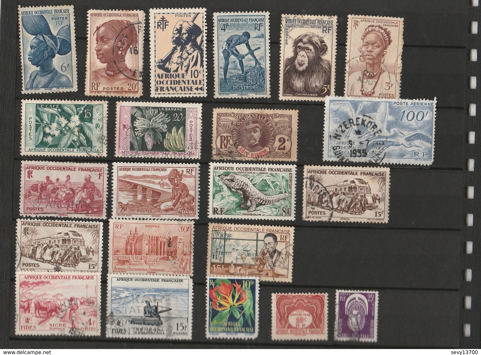 Lot De 22 Timbres Afrique Occidentale Française - AOF - Autres & Non Classés