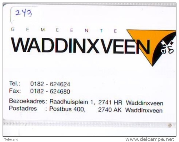 NEDERLAND CHIP TELEFOONKAART CRE 243 * WADDINXVEEN * Telecarte A PUCE PAYS-BAS * ONGEBRUIKT MINT - Private