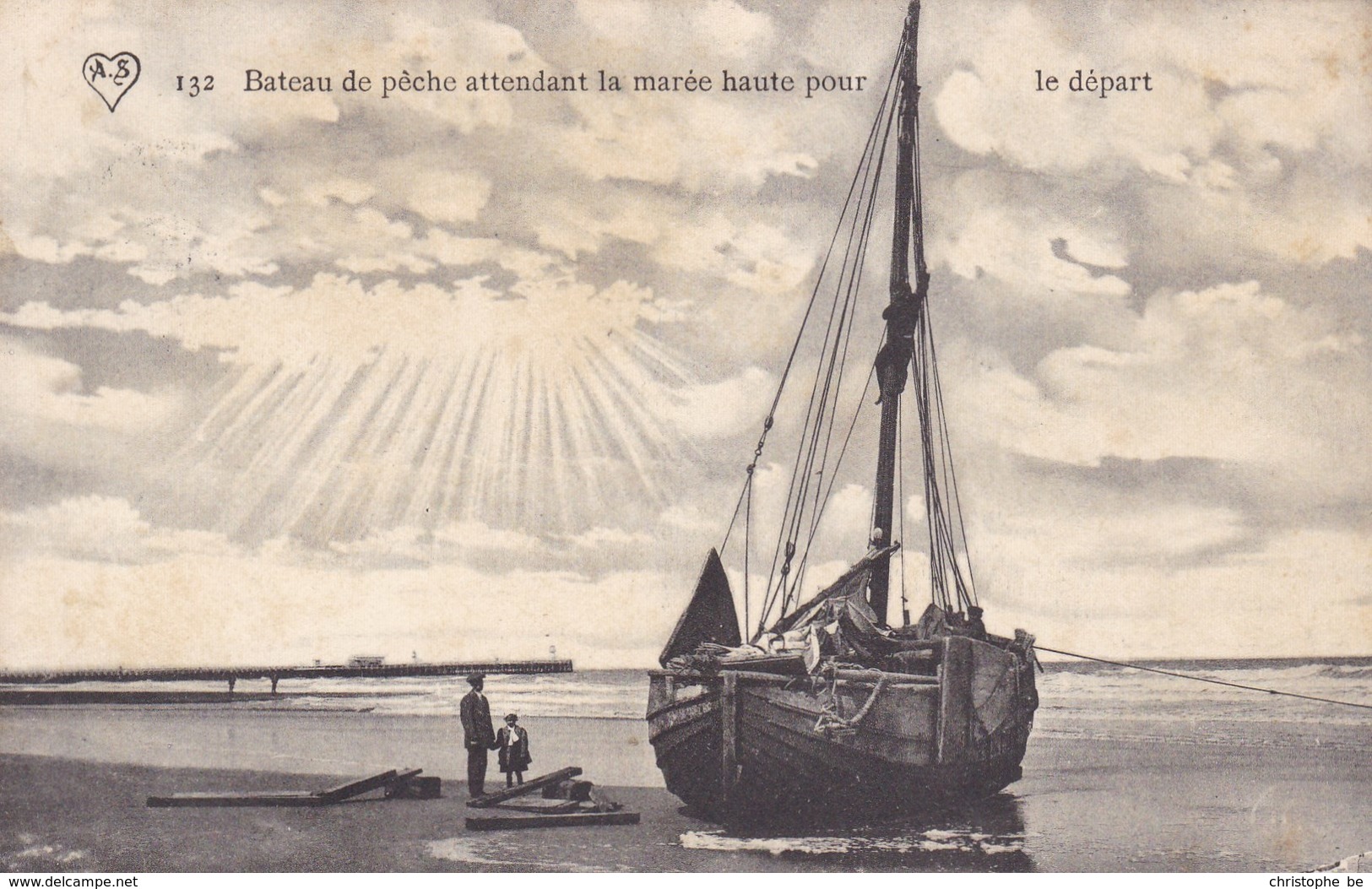 Bateau De Pêche Attendant La Marée Haute Pour Le Départ, De Panne, Knokke, Nieuwpoort, Middelkerke ?? (pk47833) - Knokke