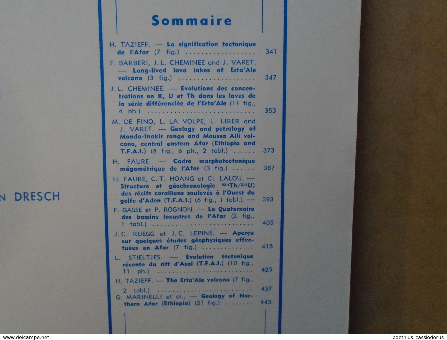 L'AFAR NUMERO SPECIAL AVEC CNRS GEOGRAPHIE PHYSIQUE ET GEOLOGIE DYNAMIQUE 1973 - Sciences