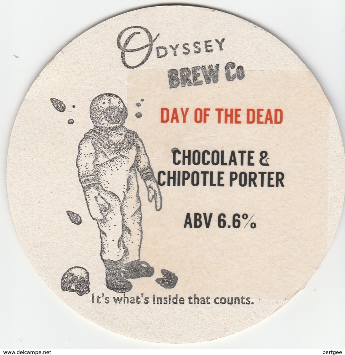 ODYSSEY BREW CO (WHITBOURNE, ENGLAND) - DAY OF THE DEAD - KEG CLIP FRONT/BEERMAT (SEE DESCRIPTION) - Uithangborden