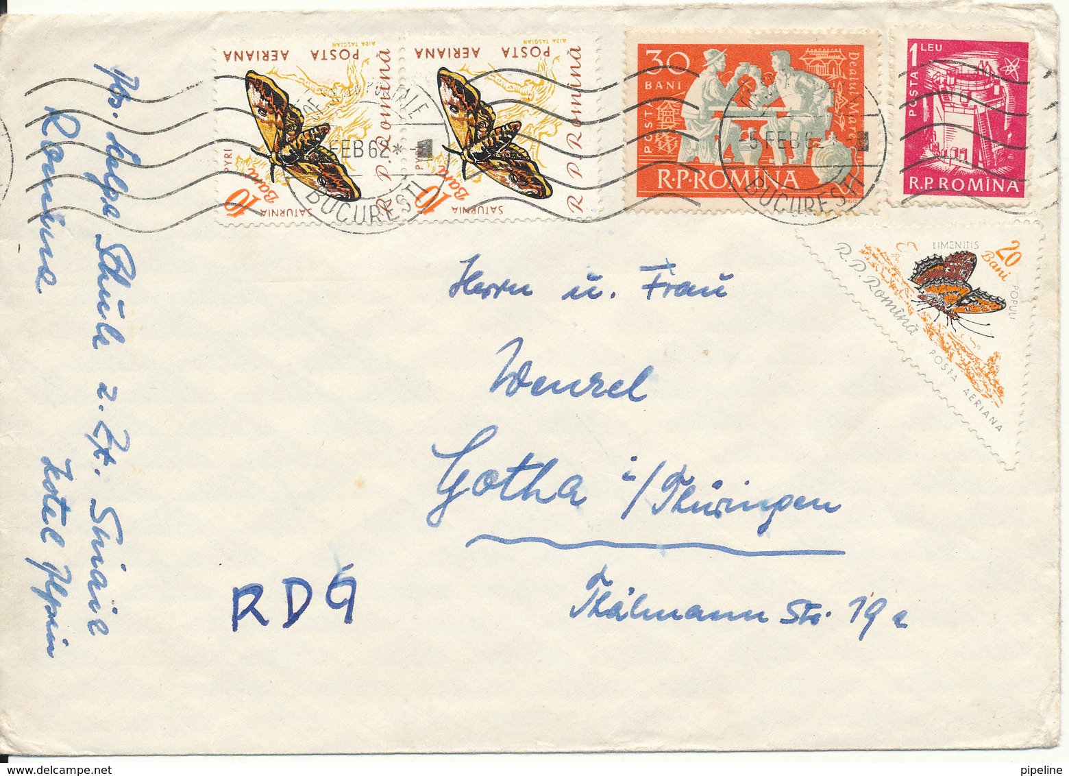 Romania Cover Sent To Germany 5-2-1962 Topic Stamps - Covers & Documents