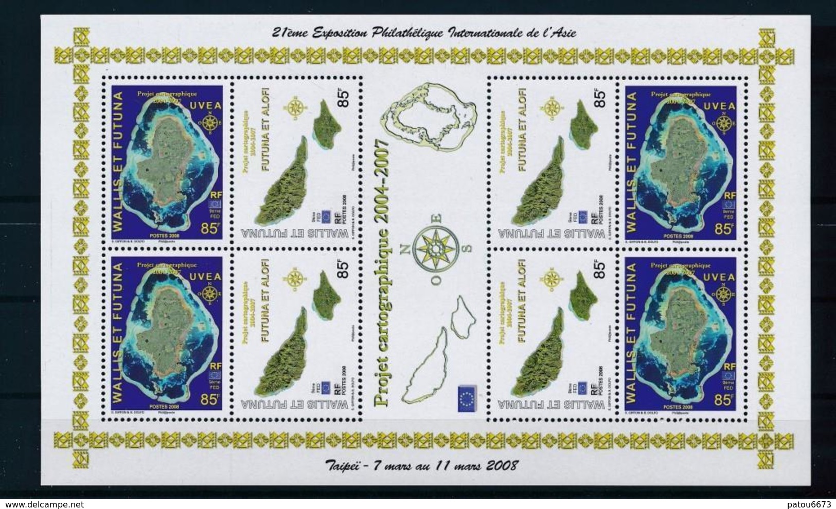 Wallis Et Futuna 2008 Cartography ( Yv BF 23 ) MNH** Luxe - Blocs-feuillets