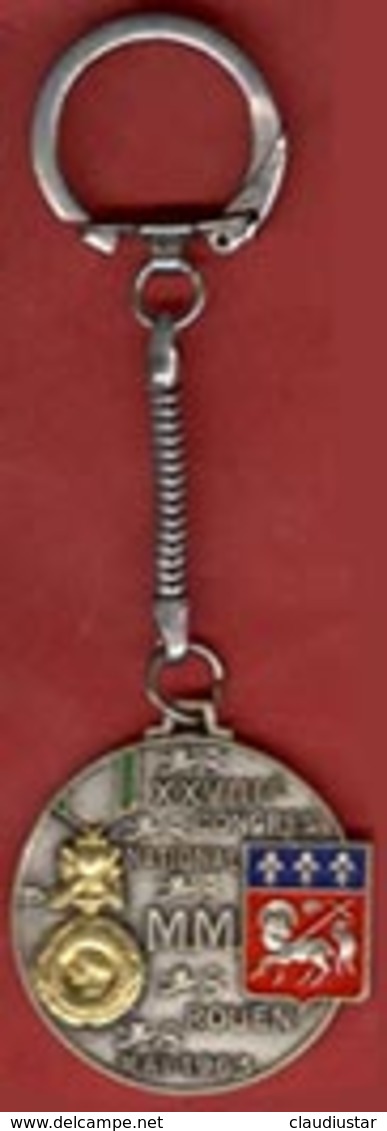 ** PORTE - CLEFS  XXVIII  CONGRES  NATIONAL  MEDAILLE  MILITAIRE  -  ROUEN  1963 ** - Porte-clefs