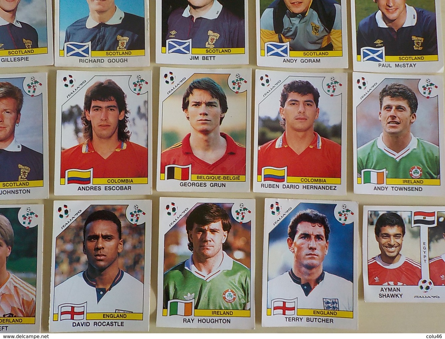 18 Images Panini  Football Italia 90 Scotland Belgique England Ireland... - Apparel, Souvenirs & Other