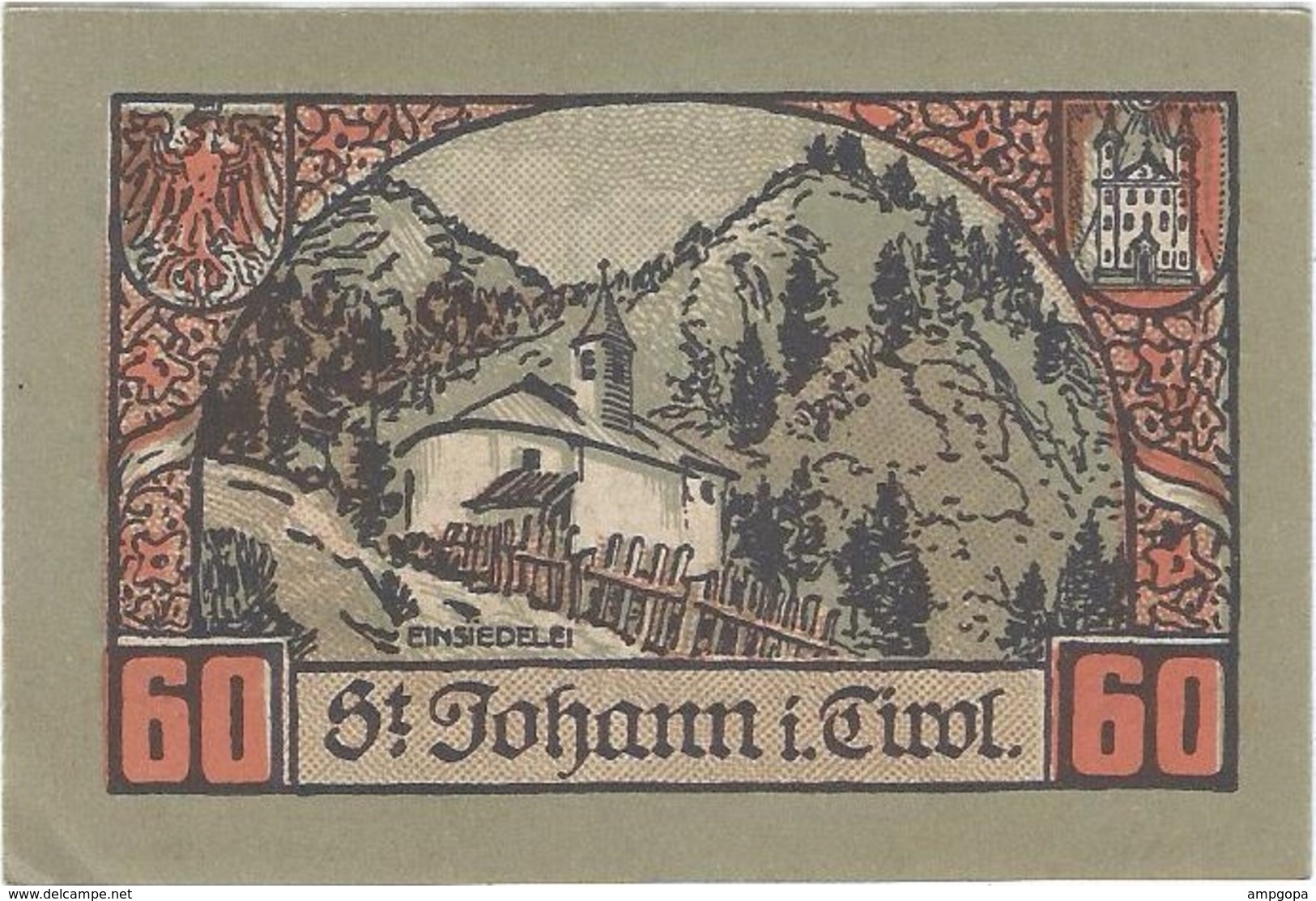 Austria 60 Heller 31-1-1921, St. Johann (Tirol) 898a UNC - Austria