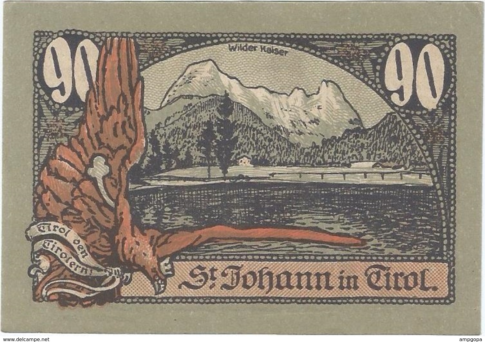 Austria 90 Heller 31-1-1921, St. Johann (Tirol) 898a UNC - Austria