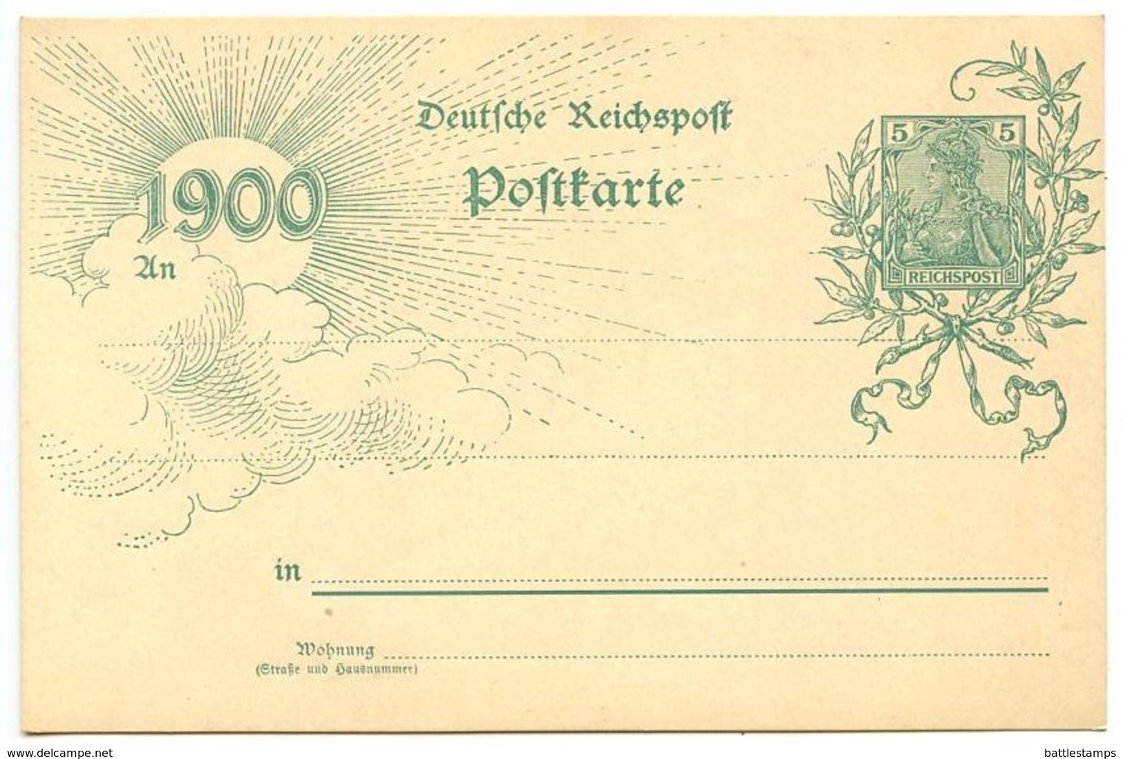 Germany 1900 Mint 5pf. Germania - 1900 Postal Card - Autres & Non Classés