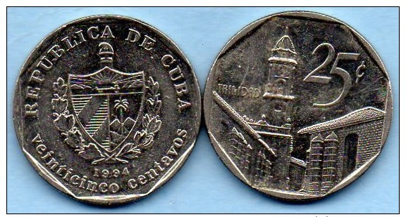(r65)  CUBA 25 CENTAVOS  1994 - Cuba