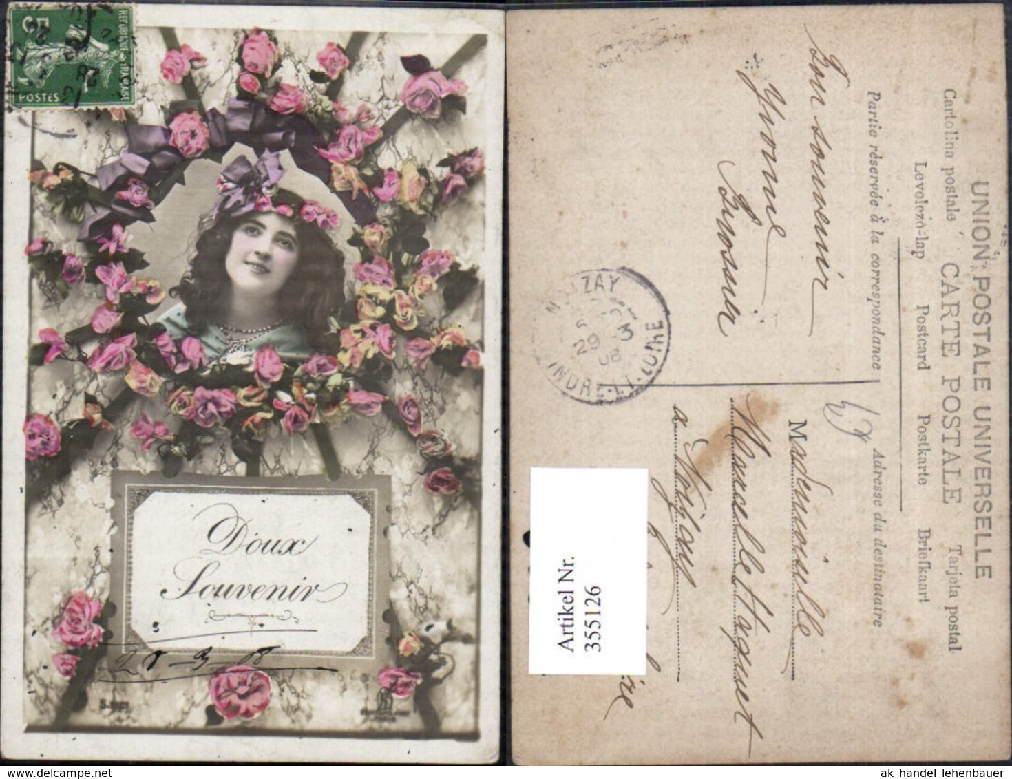 355126,Frau Haarband Schleife Rosen Doux Souvenir - Frauen