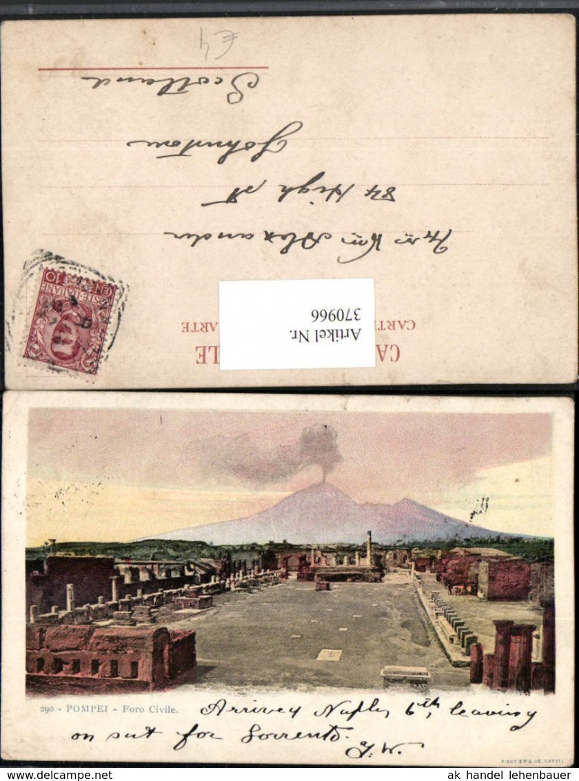 370966,Campania Napoli Pompeji Pompei Foro Civile Ruine M. Vesuv Vulkan - Napoli (Neapel)