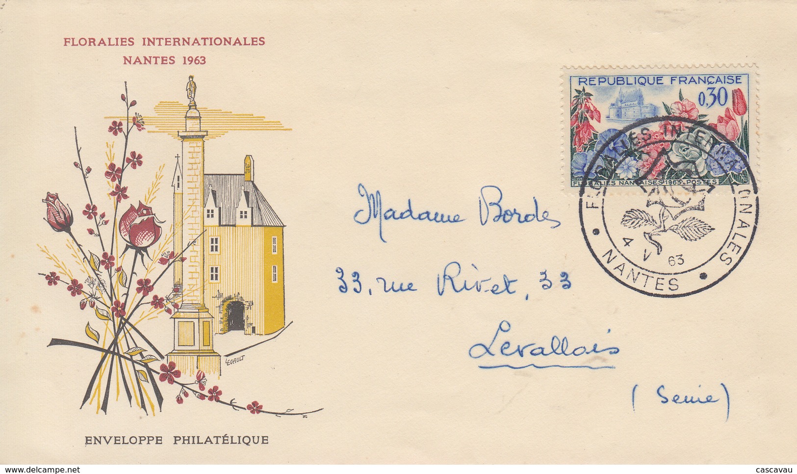 Enveloppe   FRANCE    Floralies  Internationales   NANTES   1963 - 1960-1969