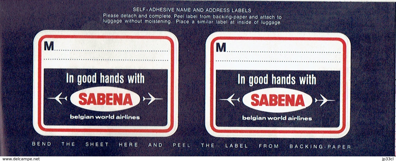 Billet Biljet Ticket Vol Sabena Bruxelles Mexico City (Aug 1974) + Pub V.I.P. Agfa Microflex Sensor - Mondo