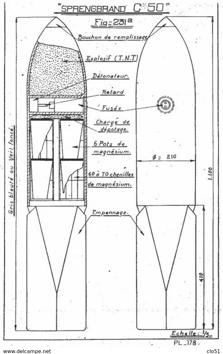 empennage pour bombe C 50 kg allemande WW2