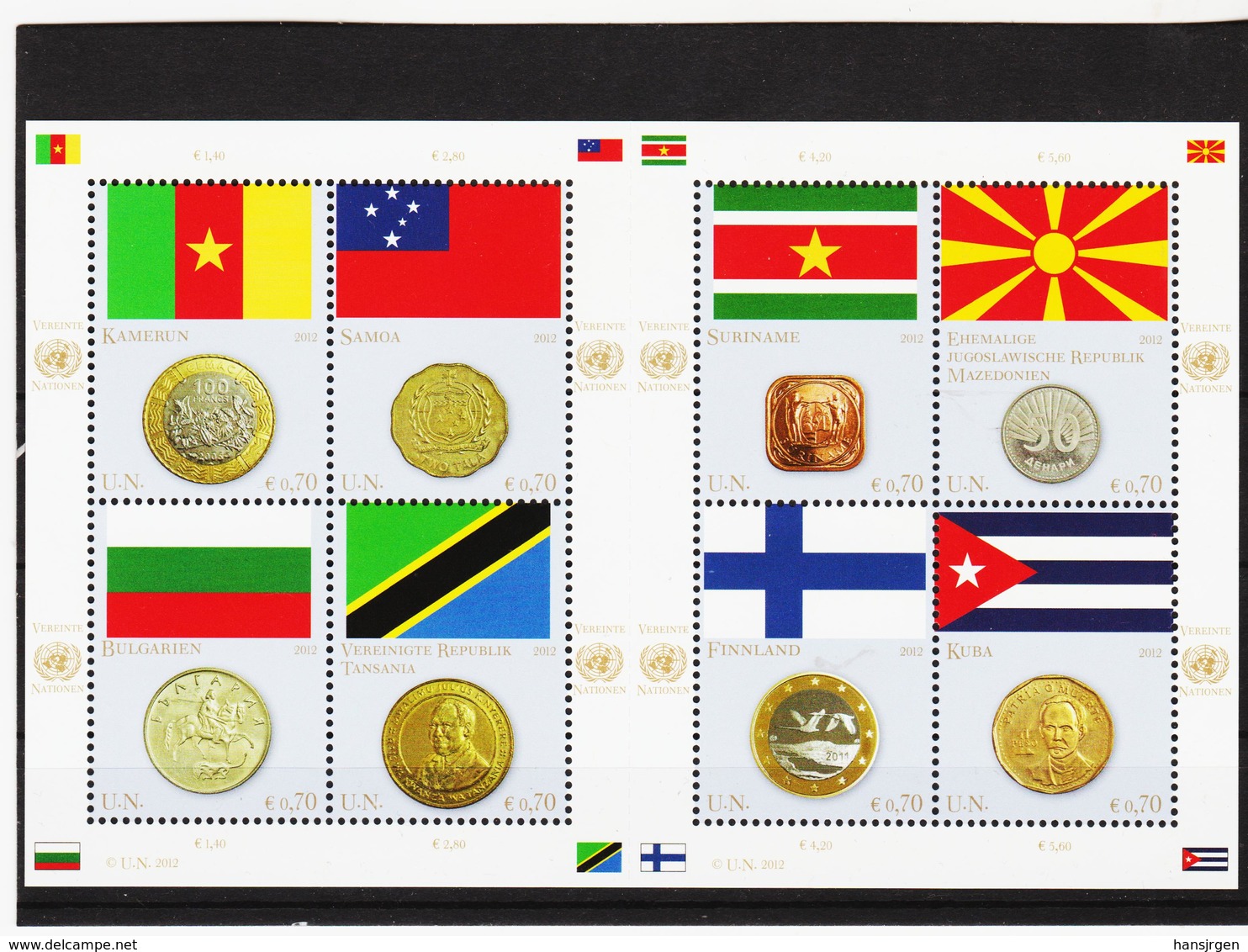 KTM171 VEREINTE NATIONEN UNO WIEN 2012  MICHL 738/45 ** Postfrisch  ZÄHNUNG Siehe ABBILDUNG - Unused Stamps