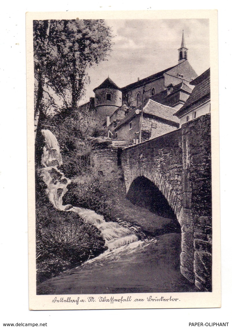 8716 DETTELBACH, Wasserfall Am Brückentor, Rücks. Kl. Klebereste - Kitzingen