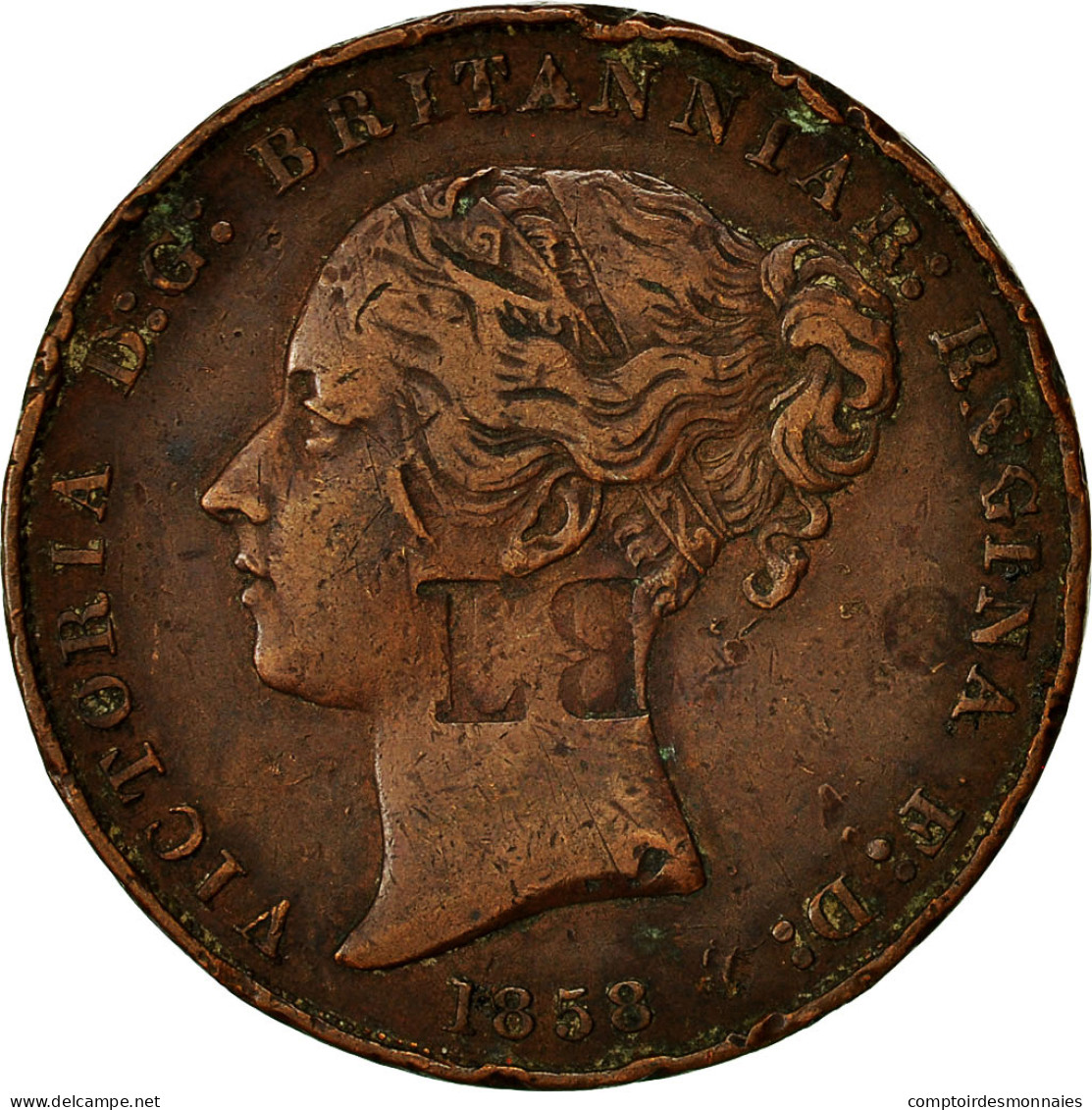 Monnaie, Jersey, Victoria, 1/13 Shilling, 1858, Londres, TTB, Cuivre, KM:3 - Jersey