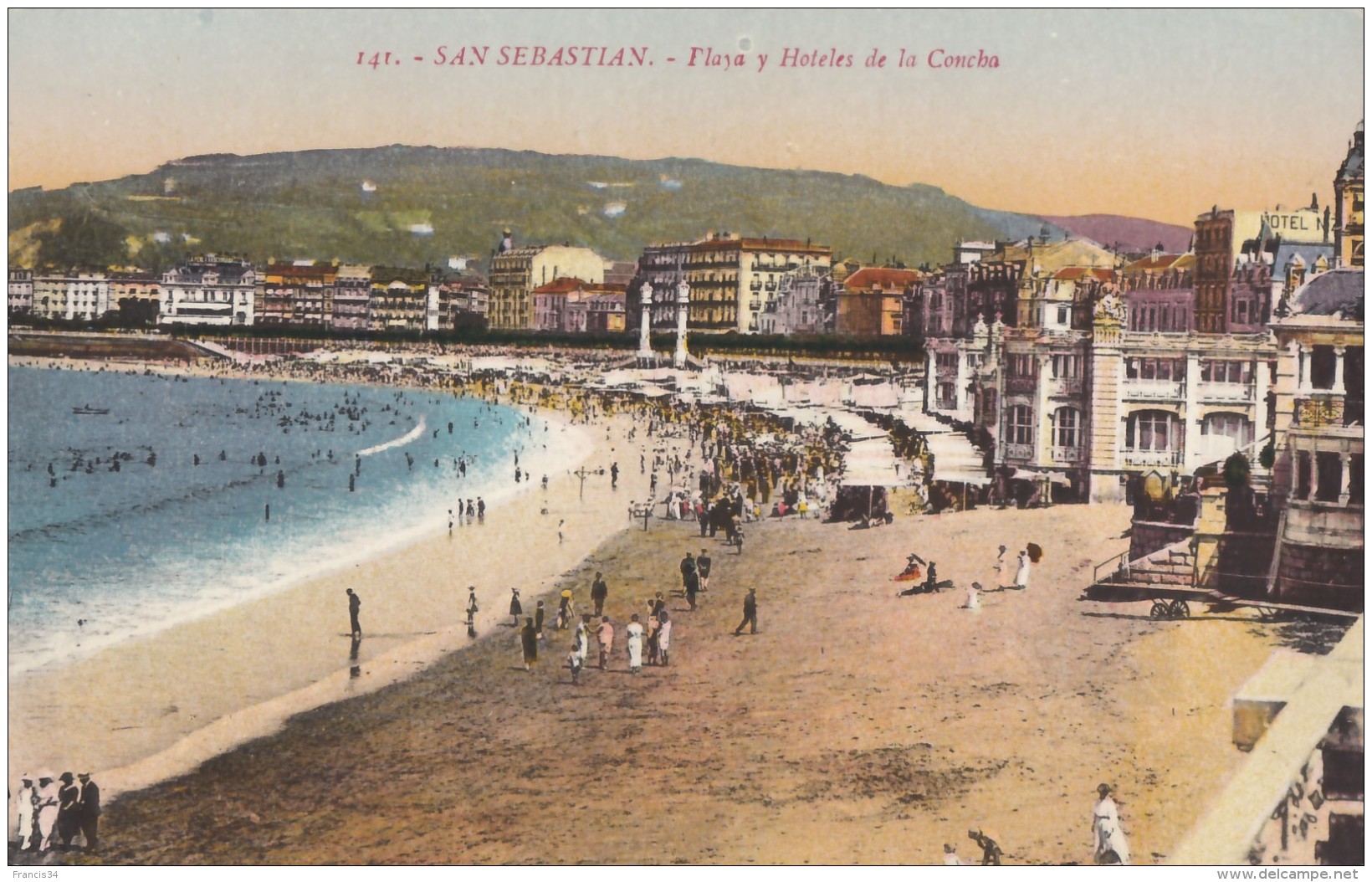 CPA - San Sebastian - Playa Y Hotel De La Concha - Guipúzcoa (San Sebastián)