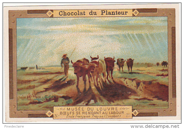 Chromo - Chocolat Du Planteur, Musée Du Louvre, Boeufs Se Rendant Au Labour - Autres & Non Classés