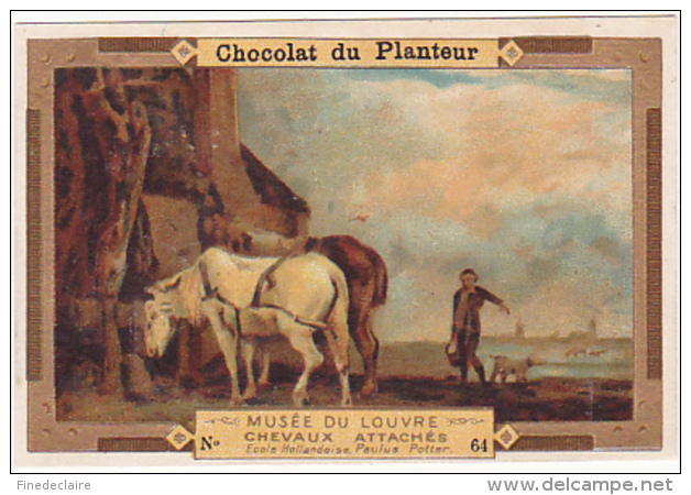 Chromo - Chocolat Du Planteur, Musée Du Louvre, Chevaux Attachés - Autres & Non Classés