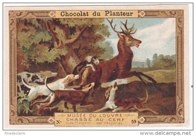 Chromo - Chocolat Du Planteur, Musée Du Louvre, Chasse Au Cerf - Autres & Non Classés