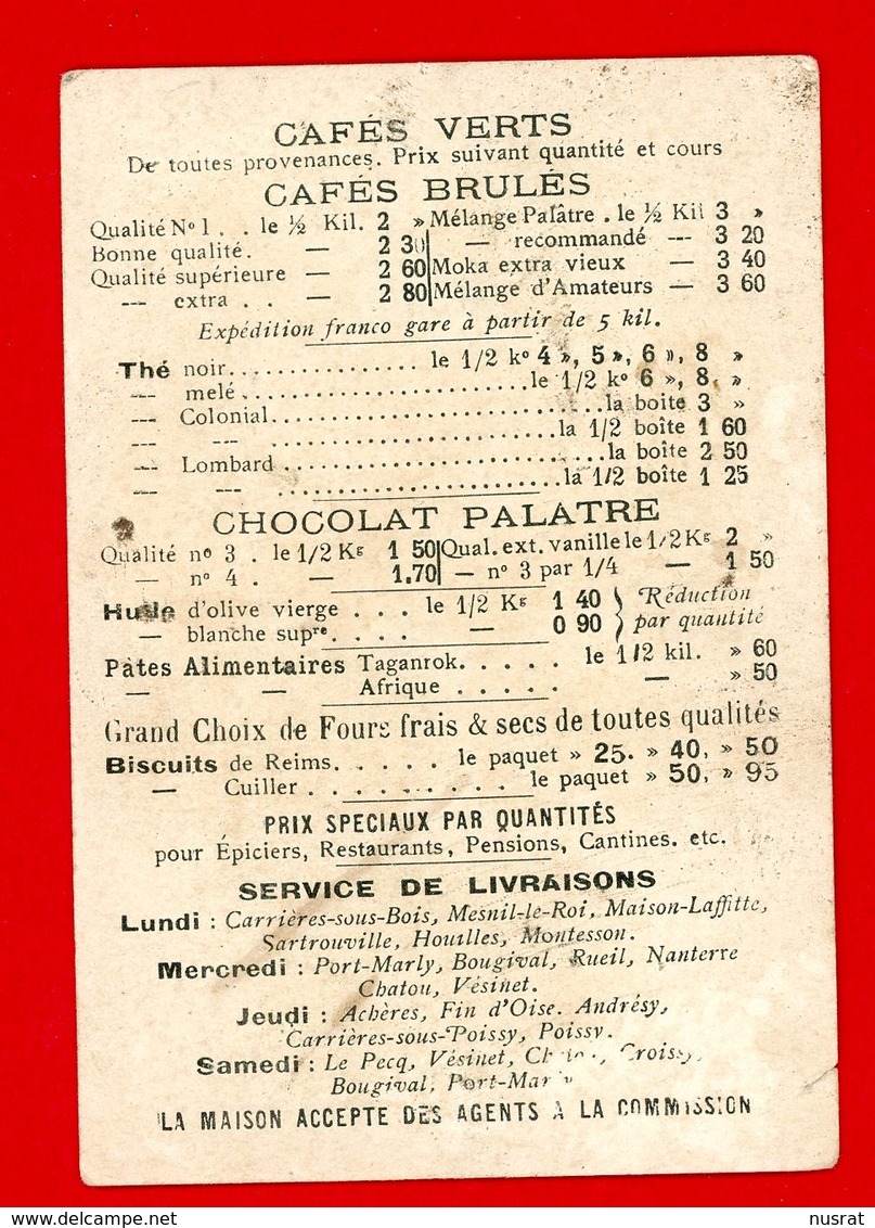 St Germain En Laye, Maison Palatre Cafés, 10 Rue De Pologne, Chromo Histoire Des Monnaies - Autres & Non Classés