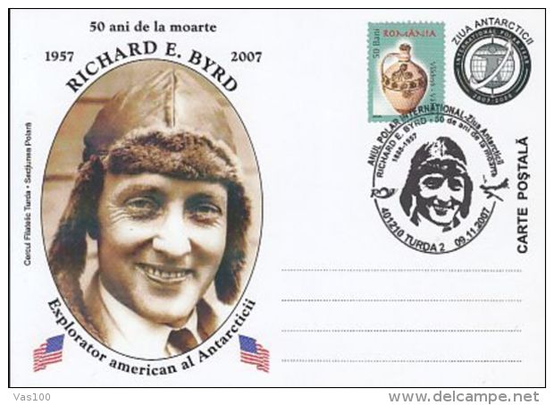 INTERNATIONAL POLAR YEAR, RICHARD E. BYRD, SPECIAL POSTCARD, 2007, ROMANIA - Internationale Pooljaar