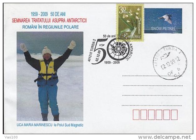 SOUTH POLE, ANTARCTIC TREATY, UCA MARIA MARINESCU, EXPLORER, SPECIAL COVER, 2009, ROMANIA - Antarktisvertrag